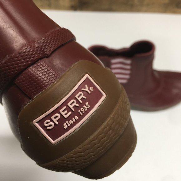 Sperry Oxblood Syren Cove Rubberized Chelsea Boot Size 7M - Picture 4 of 6
